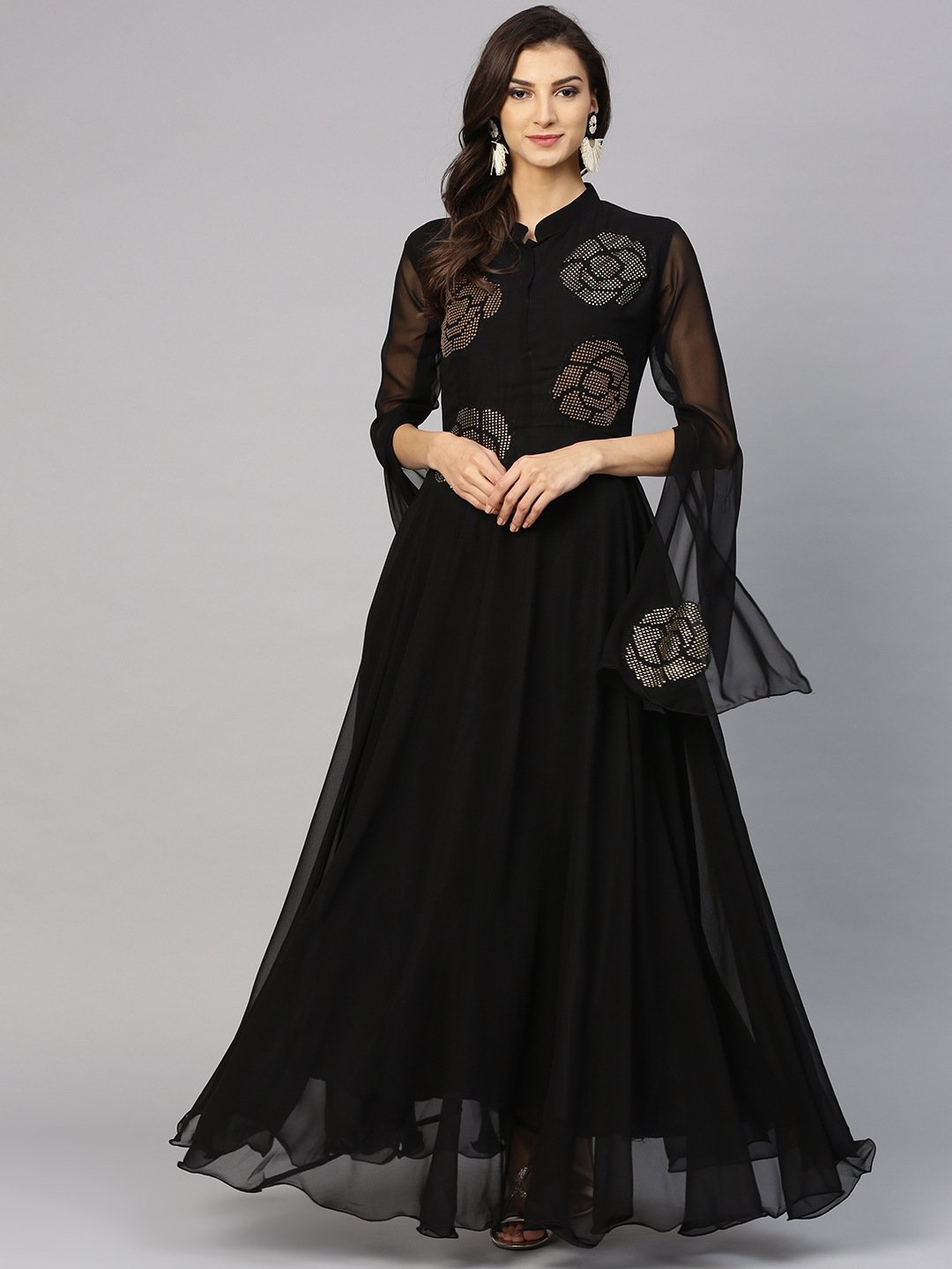 Black maxi 2024 dress for women