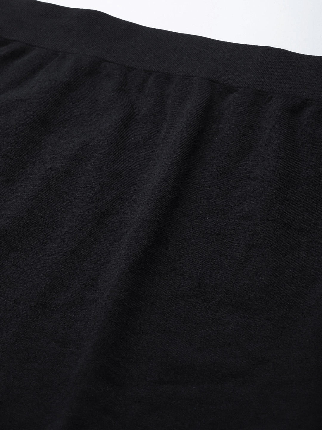 Inddus Black Solid Micro Fiber Slimming Skirt Shapewear - Inddus