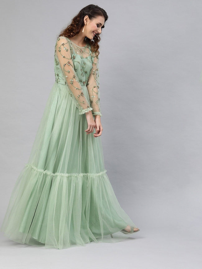 Handwork Heavy Embroidered Bridal Net Maxi Dress 2021 | WORLD OF XPILAR |  by @maxstock — Steemit
