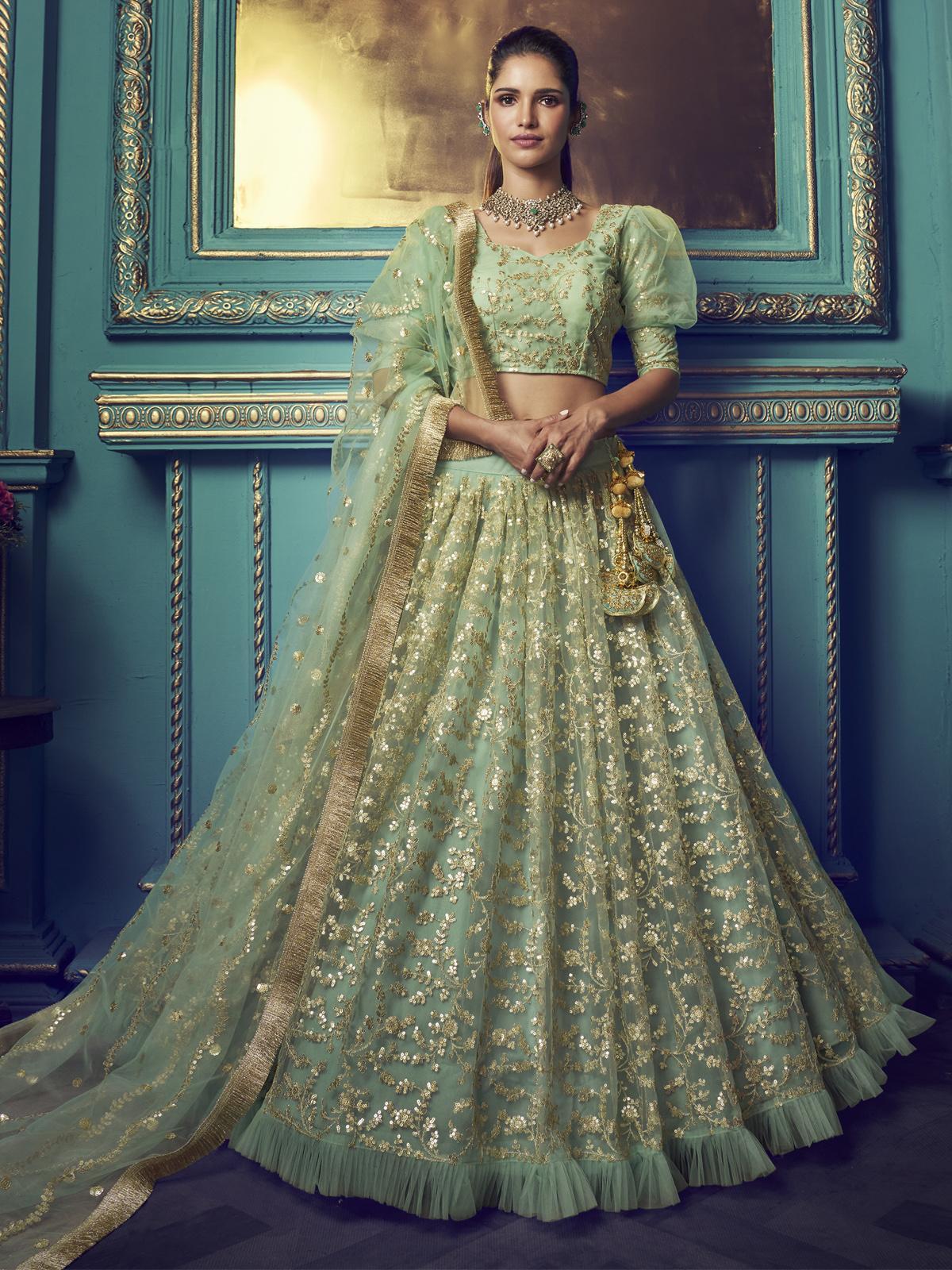 Meera Emerald Green Lehenga Set - Rashika Sharma- Fabilicious Fashion