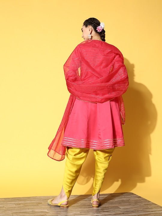 Buy Global Desi Red Printed Kurta With Dhoti Pants for Women Online @ Tata  CLiQ