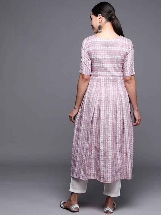 LastInch Striped Pure Cotton Kurta with Trousers - Absolutely Desi