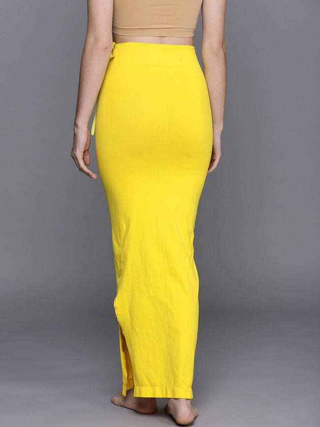 Women Yellow Solid Saree Shapewear–